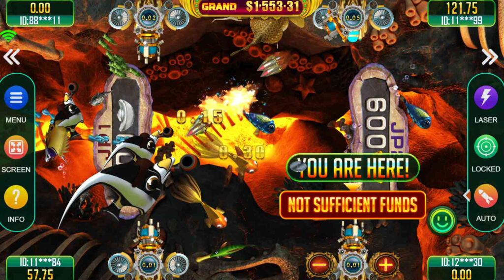 Fire Kirin 777 fish game screen showing cannon and fish targets